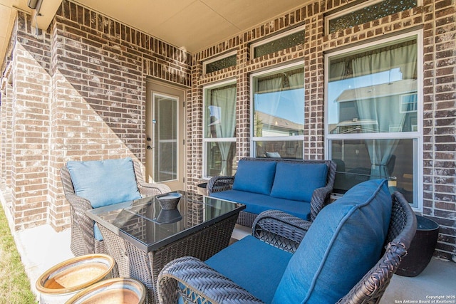 view of patio featuring an outdoor living space