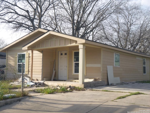 view of front of home featuring a porch and board and batten siding