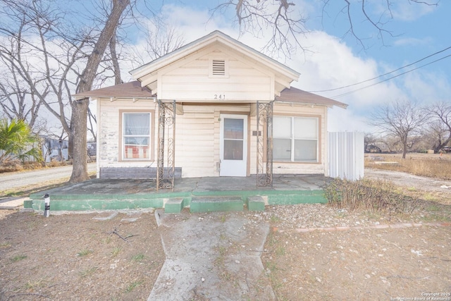 view of bungalow