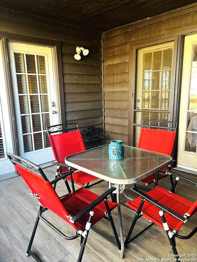 view of patio with outdoor dining space