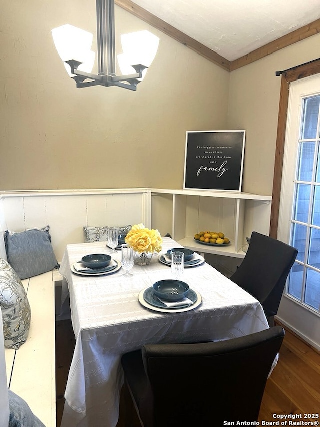 dining room with wood finished floors