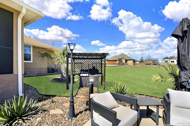 view of yard featuring fence