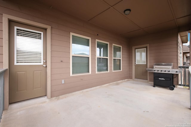 view of patio featuring area for grilling