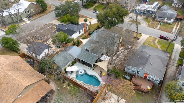 drone / aerial view featuring a residential view