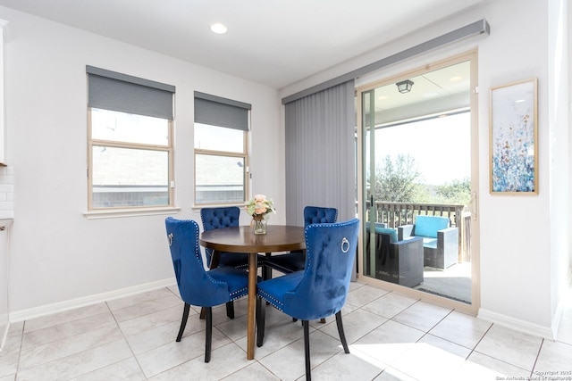 12816 Perdido, San Antonio, TX 78253 - dining space with light tile patterned floors, recessed lighting, and baseboards