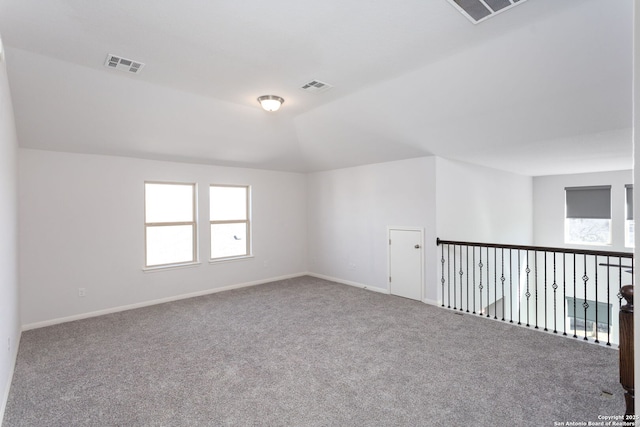12816 Perdido, San Antonio, TX 78253 - unfurnished room with lofted ceiling, carpet flooring, and visible vents