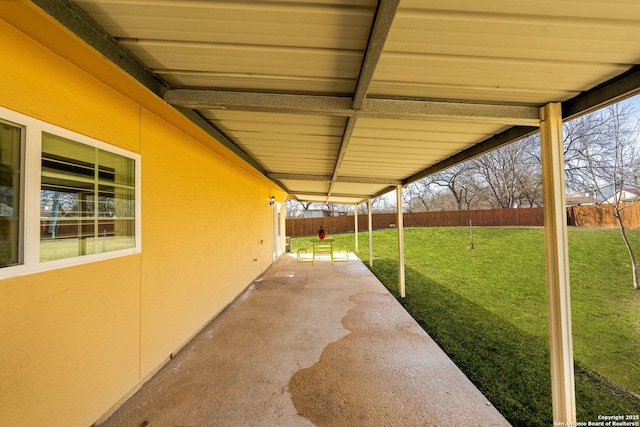 view of patio with a fenced backyard