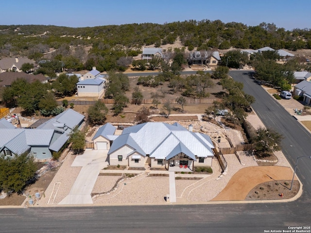 drone / aerial view with a residential view