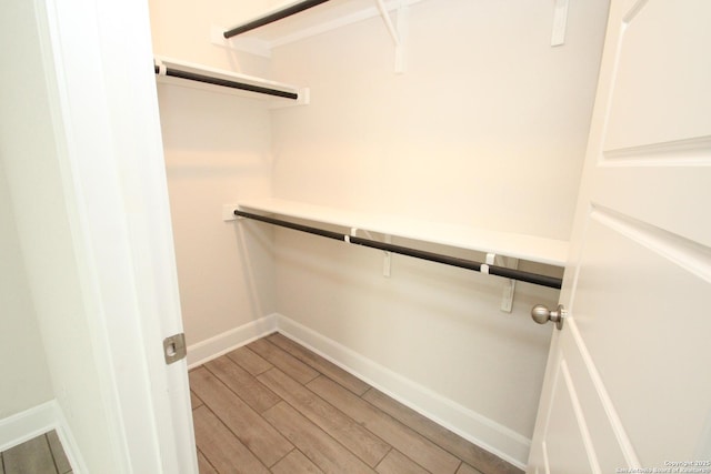 spacious closet featuring light wood finished floors