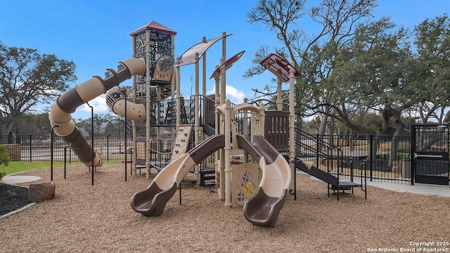 community play area with fence