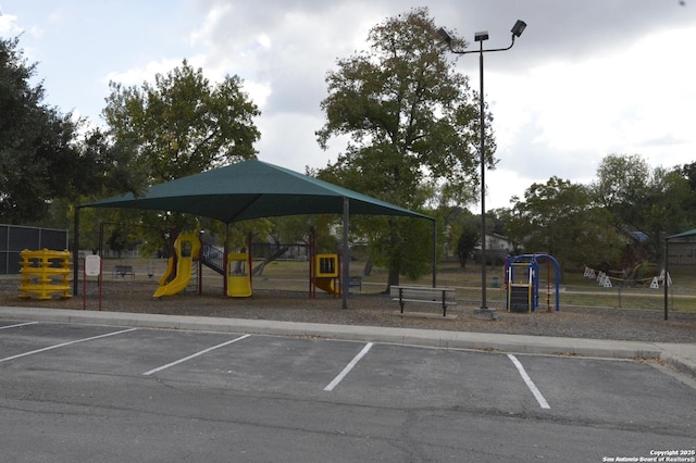 exterior space featuring playground community