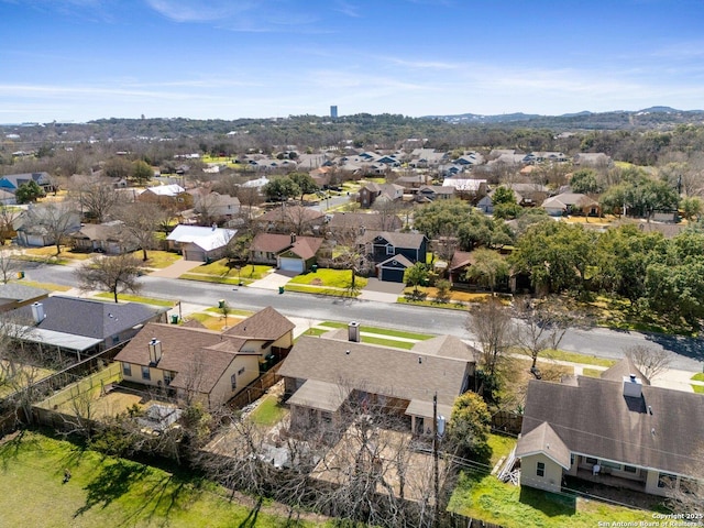 drone / aerial view with a residential view