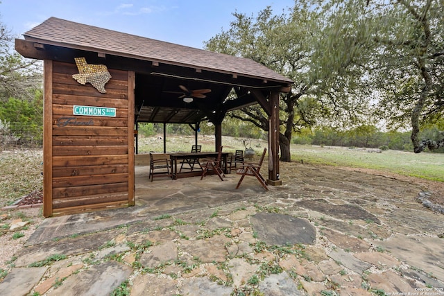 view of community with a patio area and a gazebo