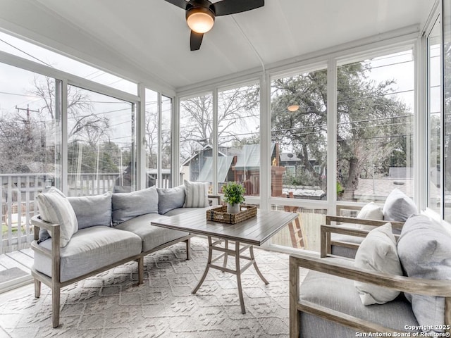 sunroom with floor to ceiling windows