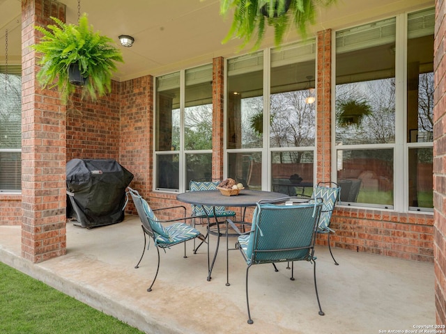 view of patio / terrace with outdoor dining area and area for grilling