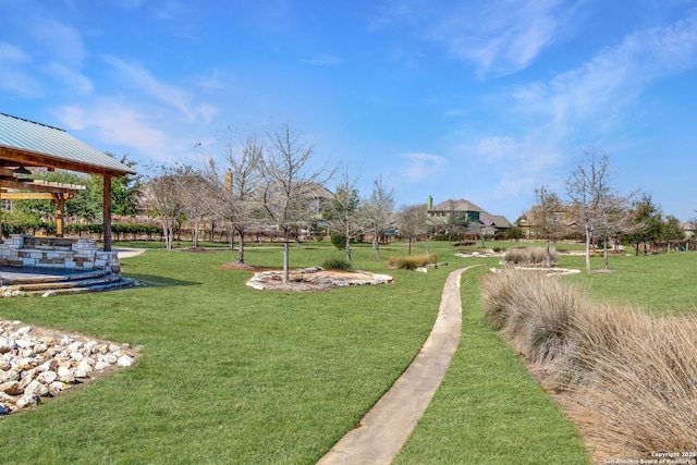 view of yard featuring a gazebo