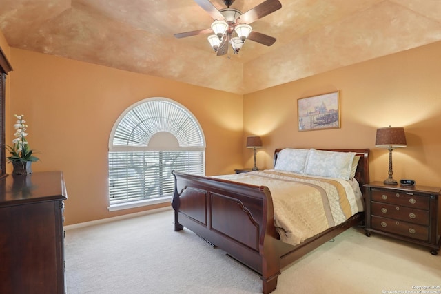 17110 Eagle Holw, San Antonio, TX 78248 - carpeted bedroom with lofted ceiling, ceiling fan, and baseboards