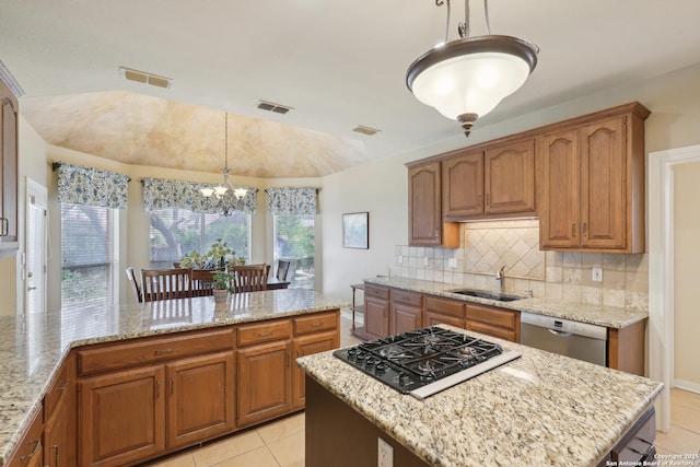 17110 Eagle Holw, San Antonio, TX 78248 - kitchen with dishwasher, black gas stovetop, a sink, and visible vents