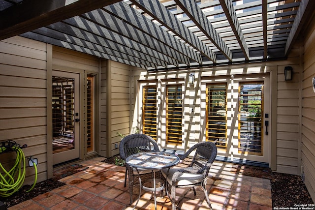 view of patio with a pergola