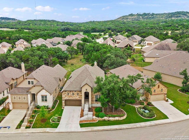 aerial view with a residential view