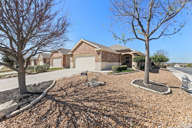 3625 Grant Rpds, San Antonio, TX 78253 - ranch-style home featuring concrete driveway, brick siding, and an attached garage