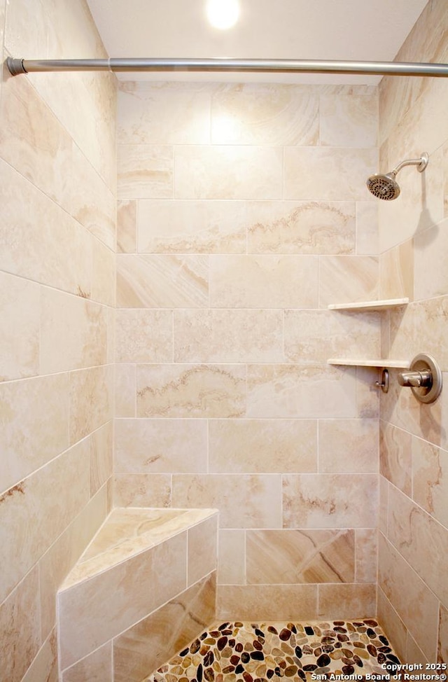 full bathroom with a tile shower