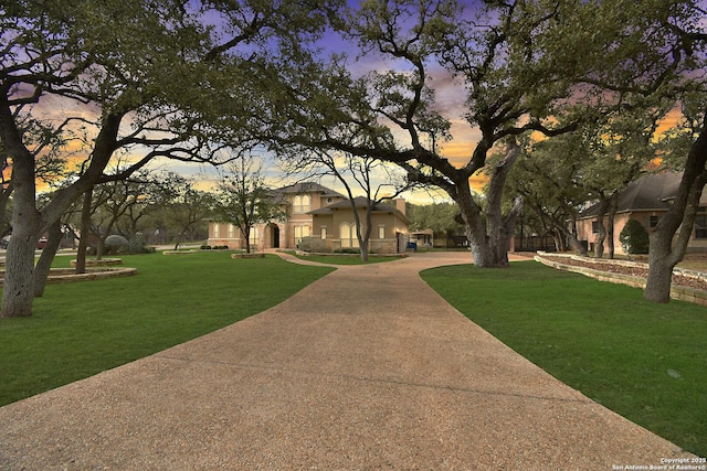 view of property's community featuring a yard