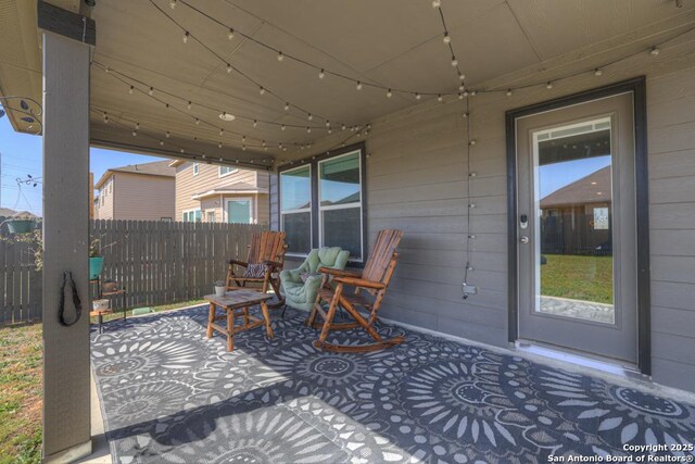 417 Briarfield, Seguin, TX 78155 - view of patio / terrace featuring a porch and fence