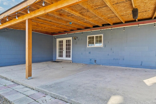 view of patio / terrace featuring french doors