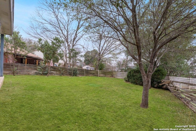 view of yard with fence