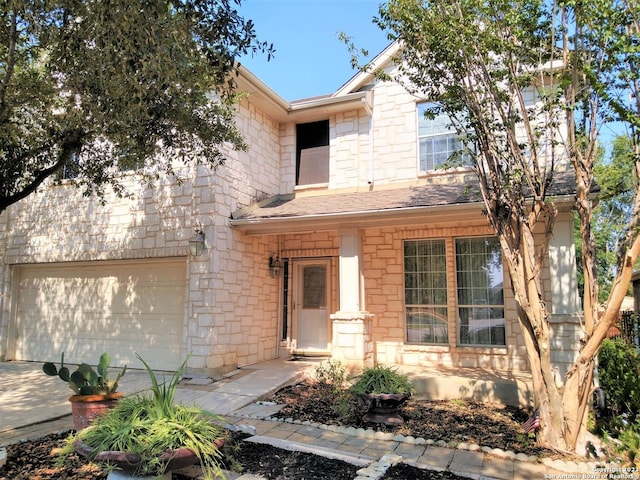 view of front of home featuring stone siding