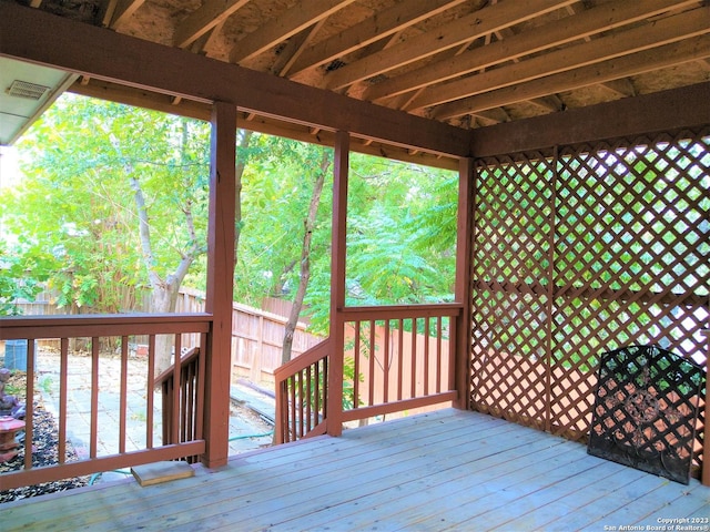 wooden terrace with fence