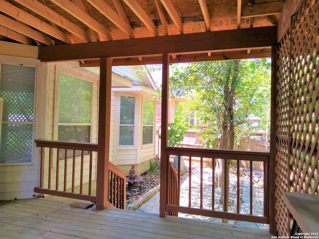 view of unfurnished sunroom