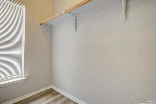 spacious closet featuring light wood-type flooring