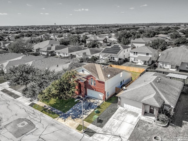 drone / aerial view with a residential view