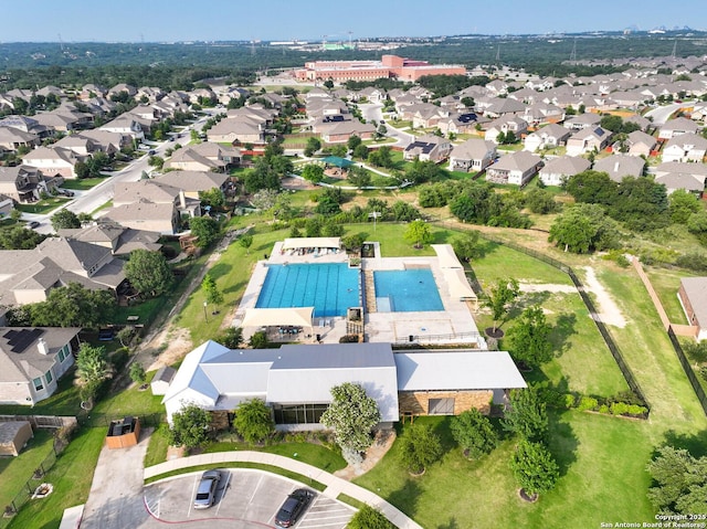 aerial view featuring a residential view