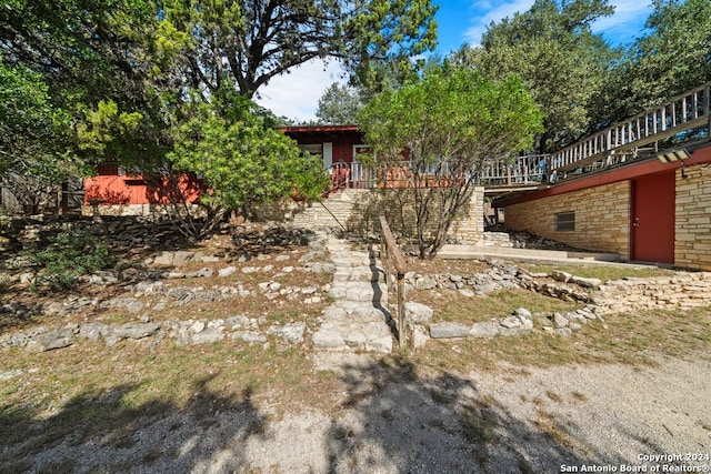 view of yard featuring a deck