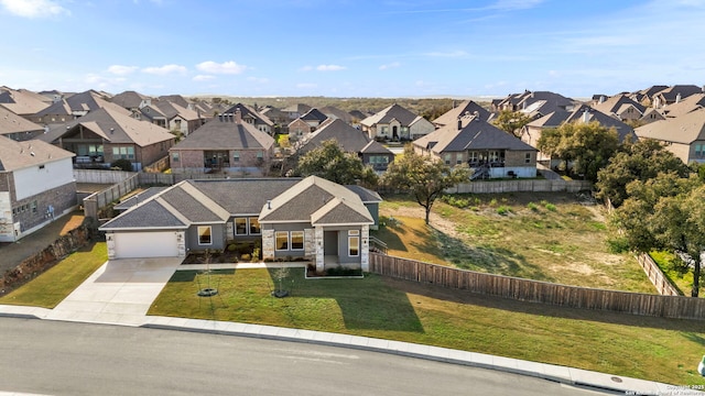 bird's eye view with a residential view