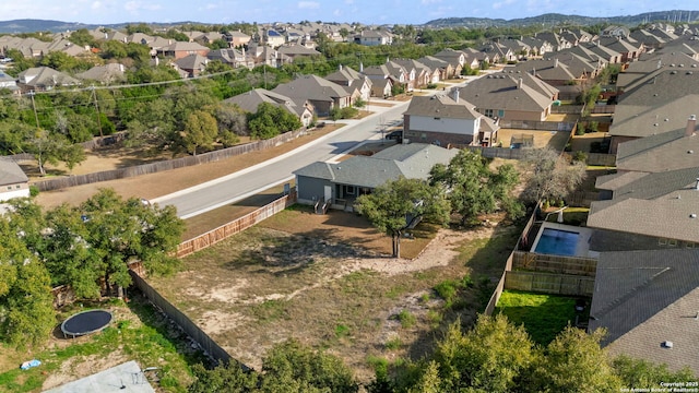 drone / aerial view with a residential view