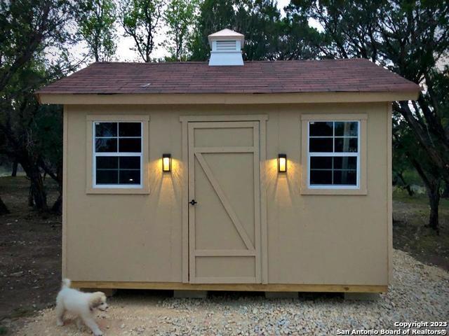 view of shed