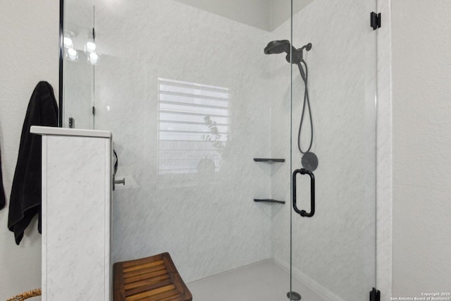 full bathroom featuring a stall shower