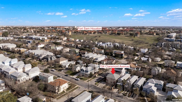 drone / aerial view with a residential view