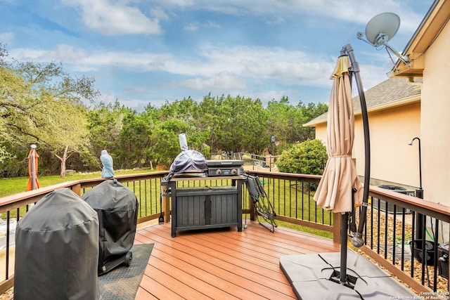 deck with area for grilling