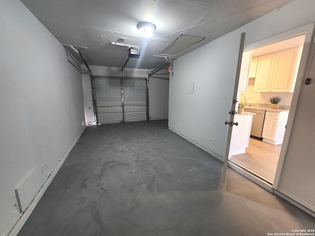 garage featuring a garage door opener