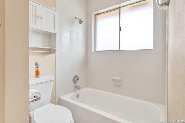 full bath with toilet and shower / bath combination