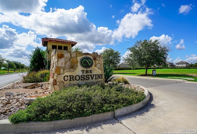 view of community sign