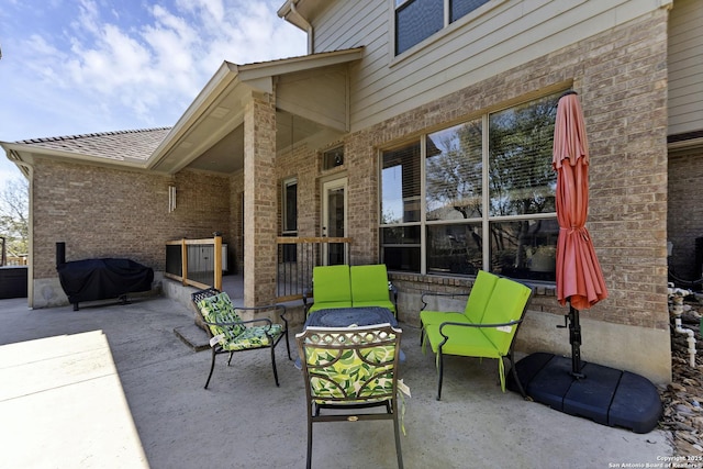 view of patio / terrace featuring grilling area