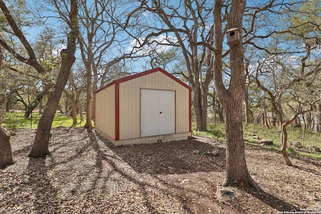 view of shed