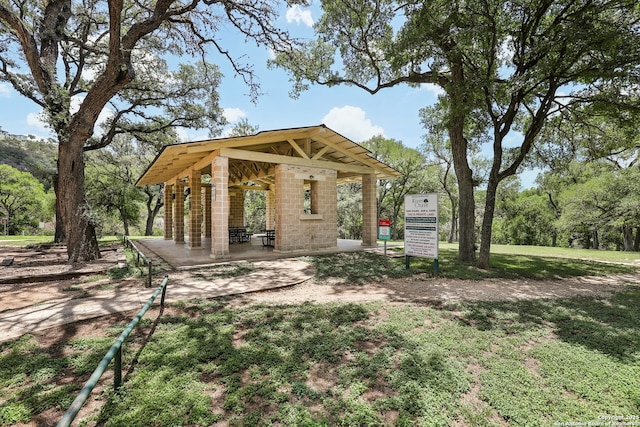 exterior space featuring a gazebo