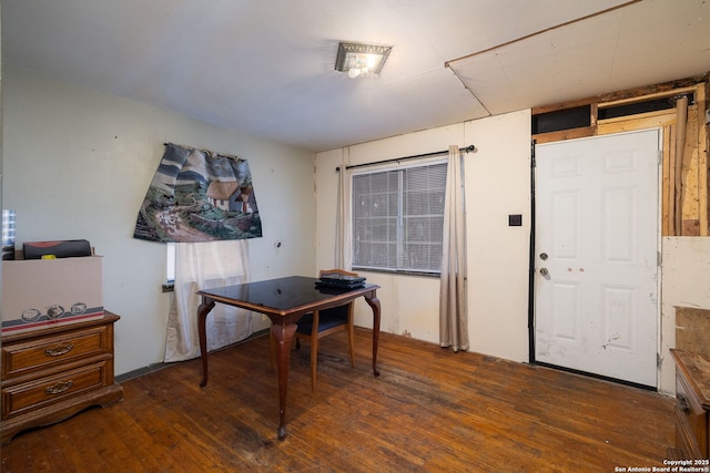 office space featuring hardwood / wood-style floors